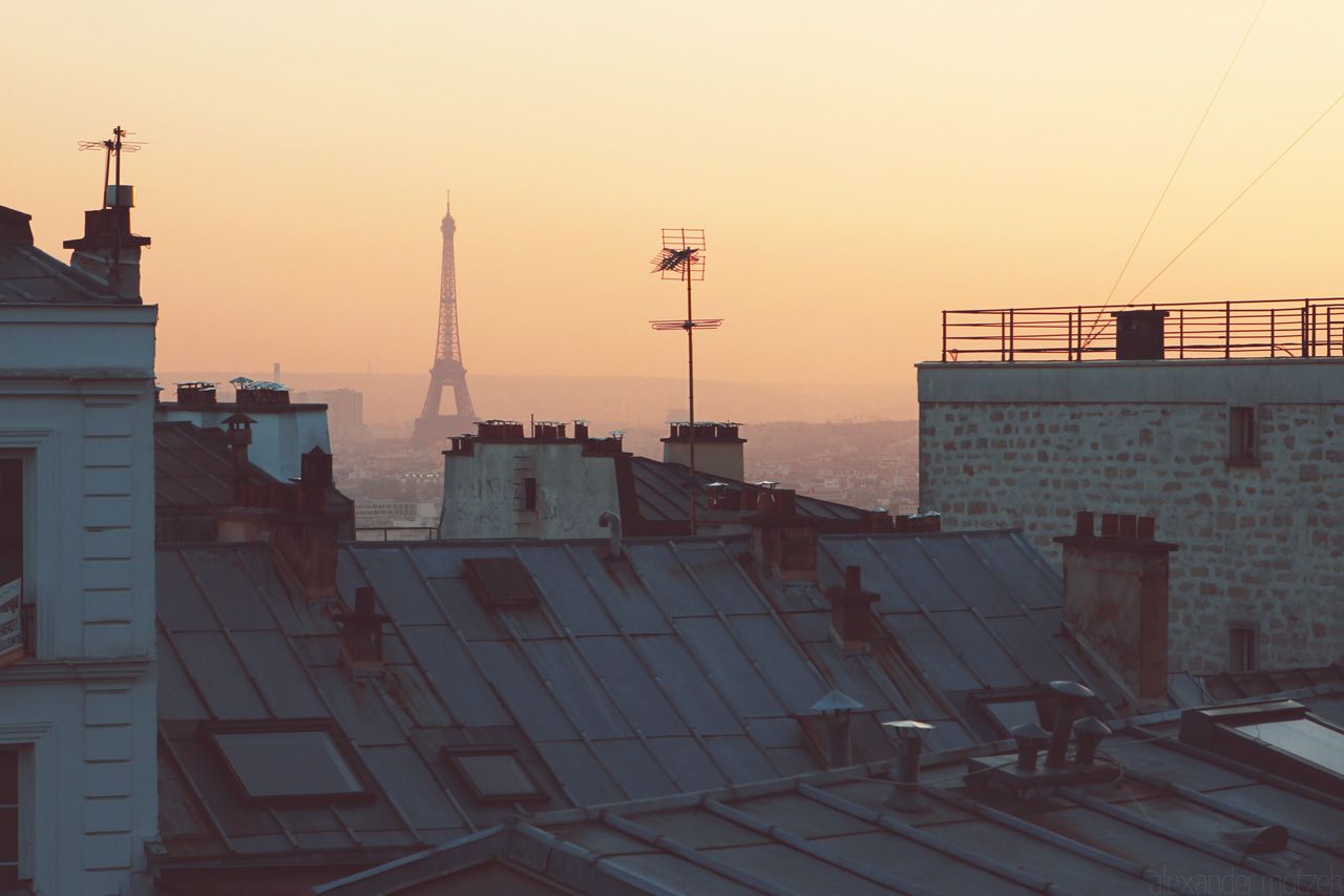 Foto von Paris Eiffelturm Sonnenuntergang Vintage