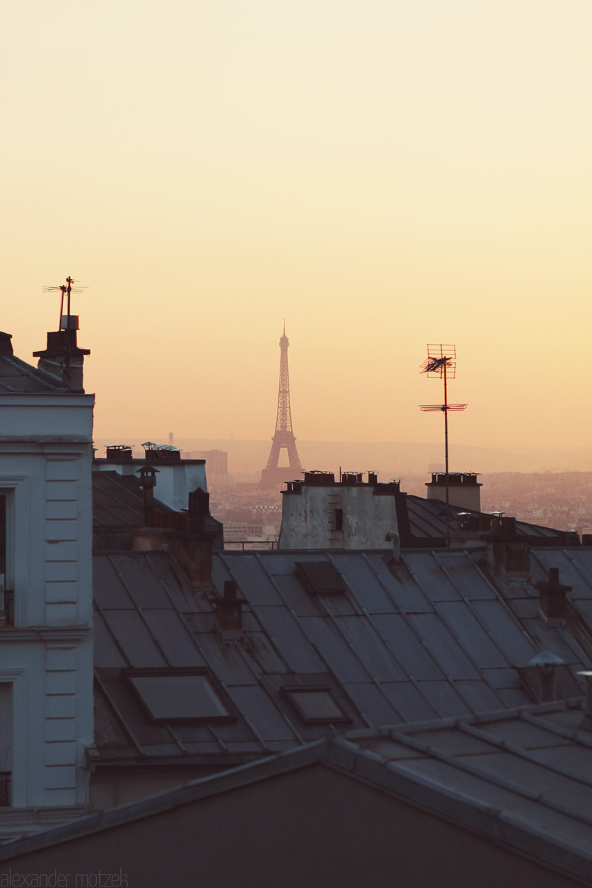 Foto von Paris Eiffelturm Sonnenuntergang Vintage