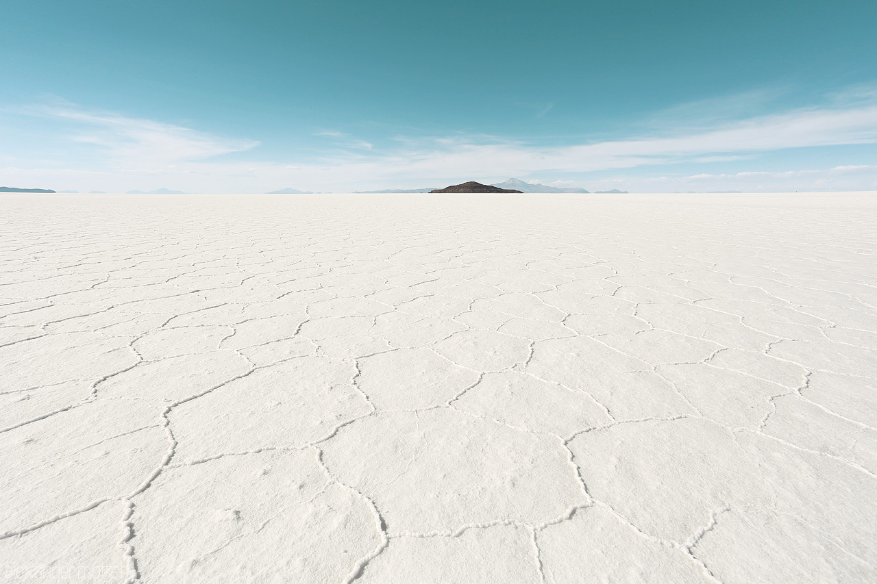 Foto von Sechsecke aus Salz auf dem Salar de Uyuni