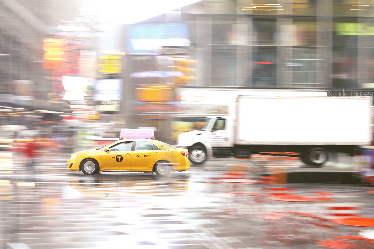 Yellow Cab Foto von Gelbes Taxi in New York City schnell