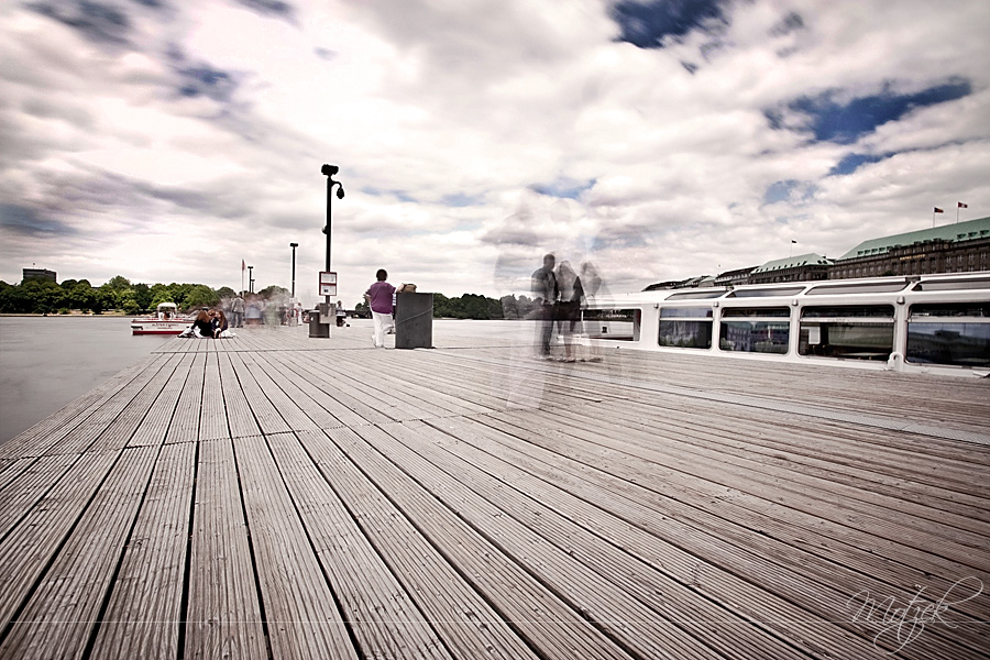 Foto von Hamburg Alster Steg Graufilter