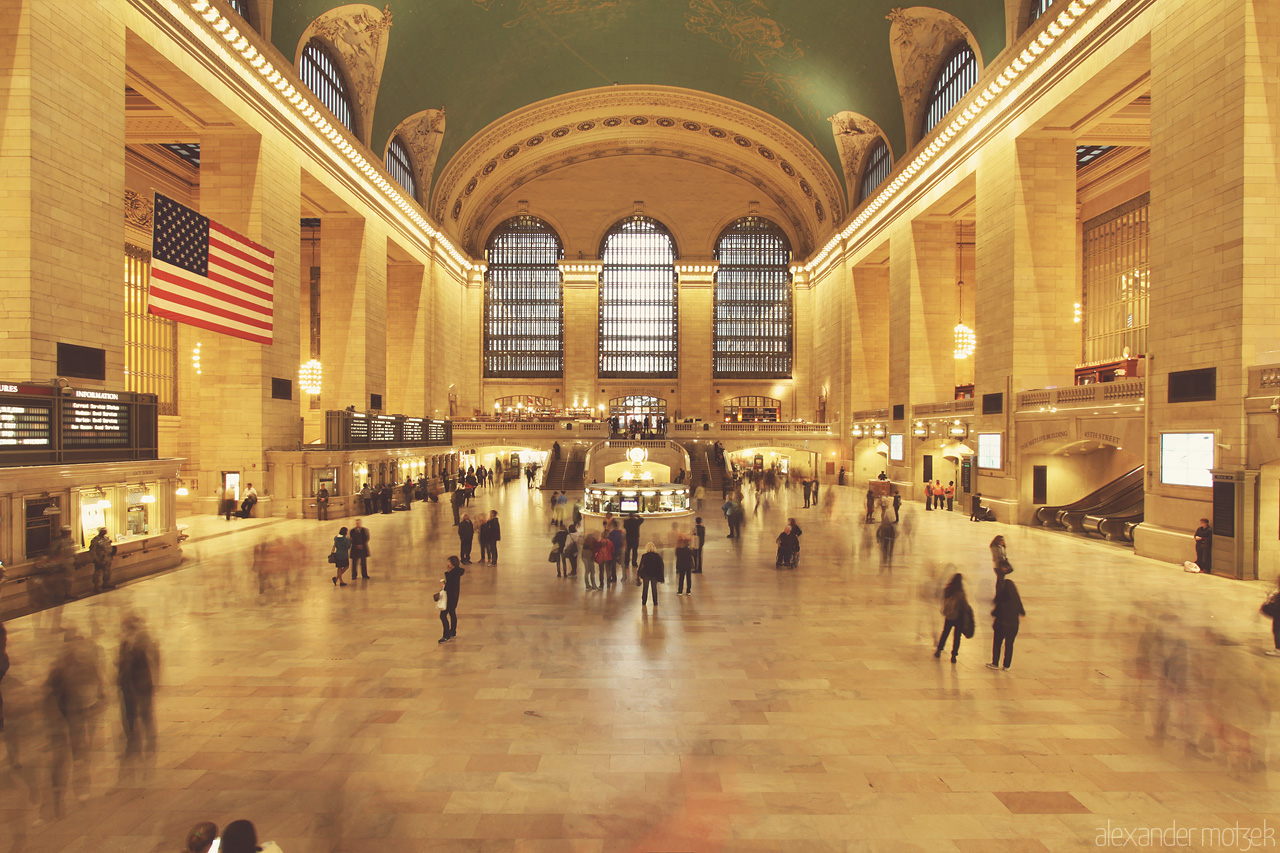 Grand Central Foto von Langzeitaufnahme der Grand Central Bahnhofshalle