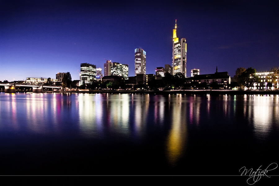 Frankfurt am Main Foto von Nacht Frankfurt am Main Skyline
