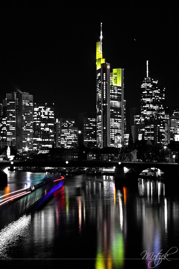 Frankfurt am Main Foto von Nacht Frankfurt am Main Skyline