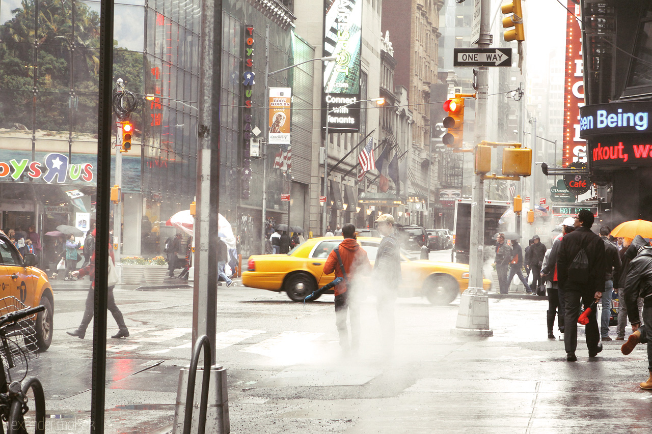 New York City Fog Foto von Nebel aus dem Gulli in New York City