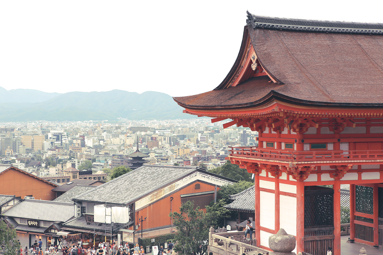 Kiyomizu-dera Foto von Panoramablick vom Kiyomizu über Kyoto
