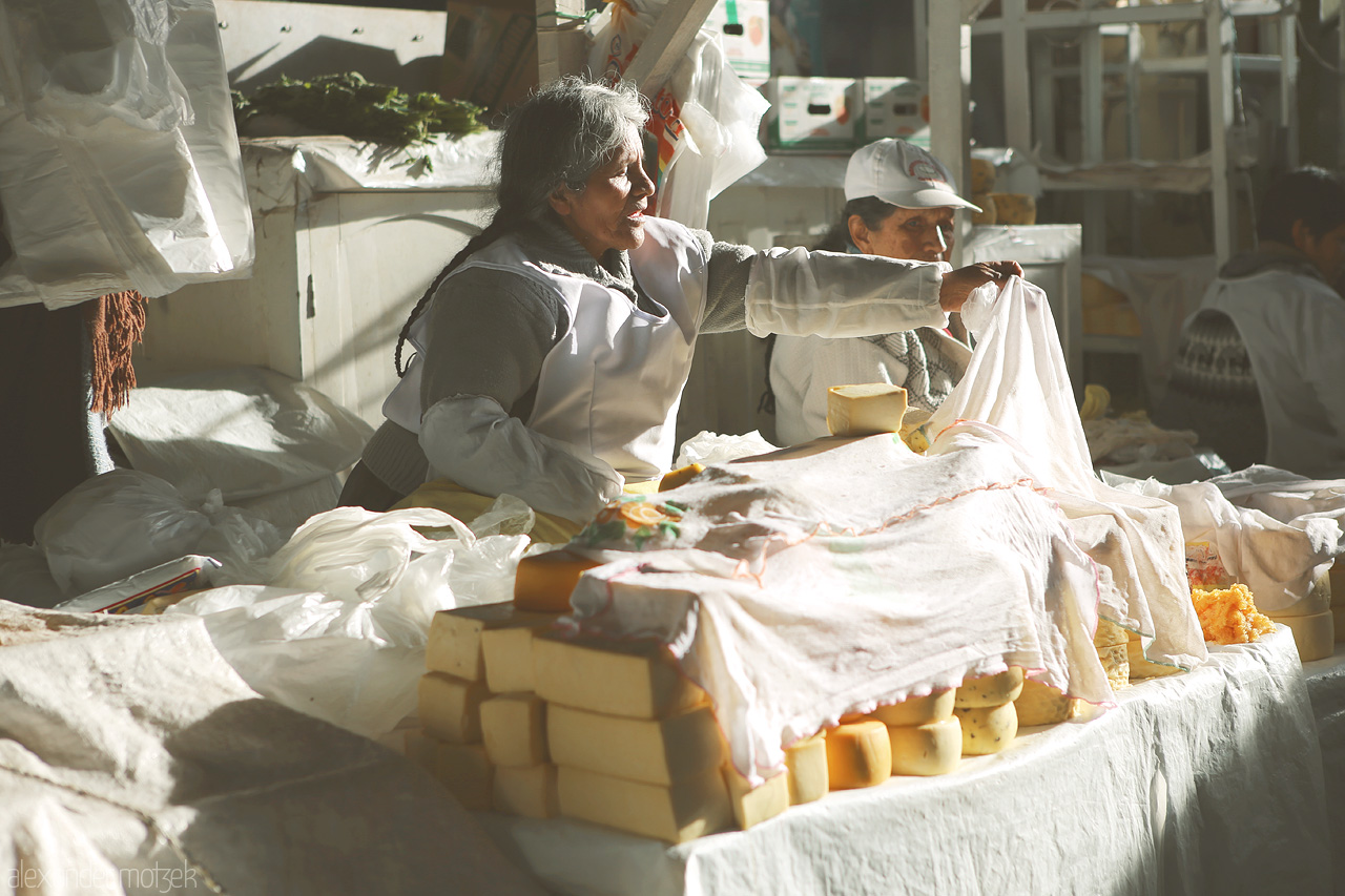 Foto von Käse auf dem Markt San Pedro in Cusco