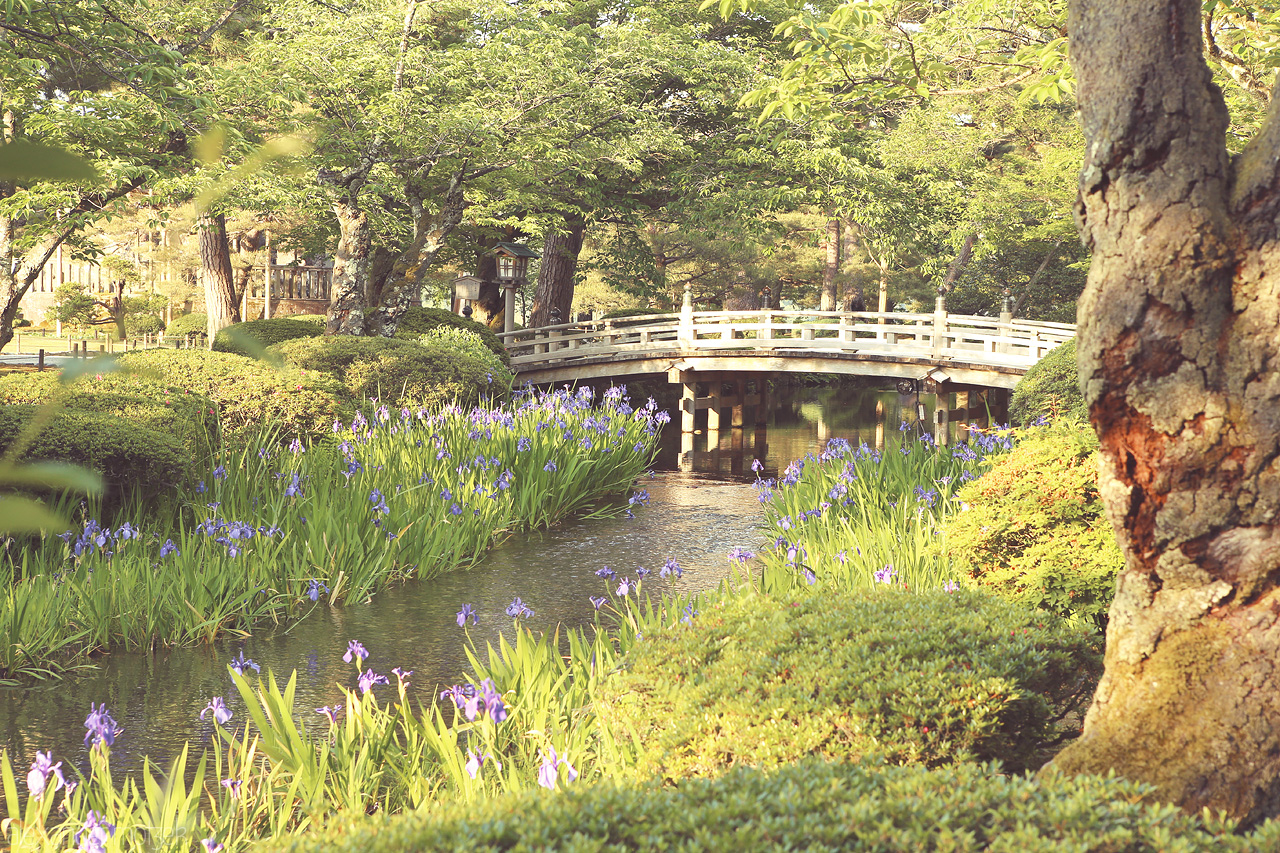Kenroku-en Foto von Traumafter Bachlauf im Zengarten von Kanazawa