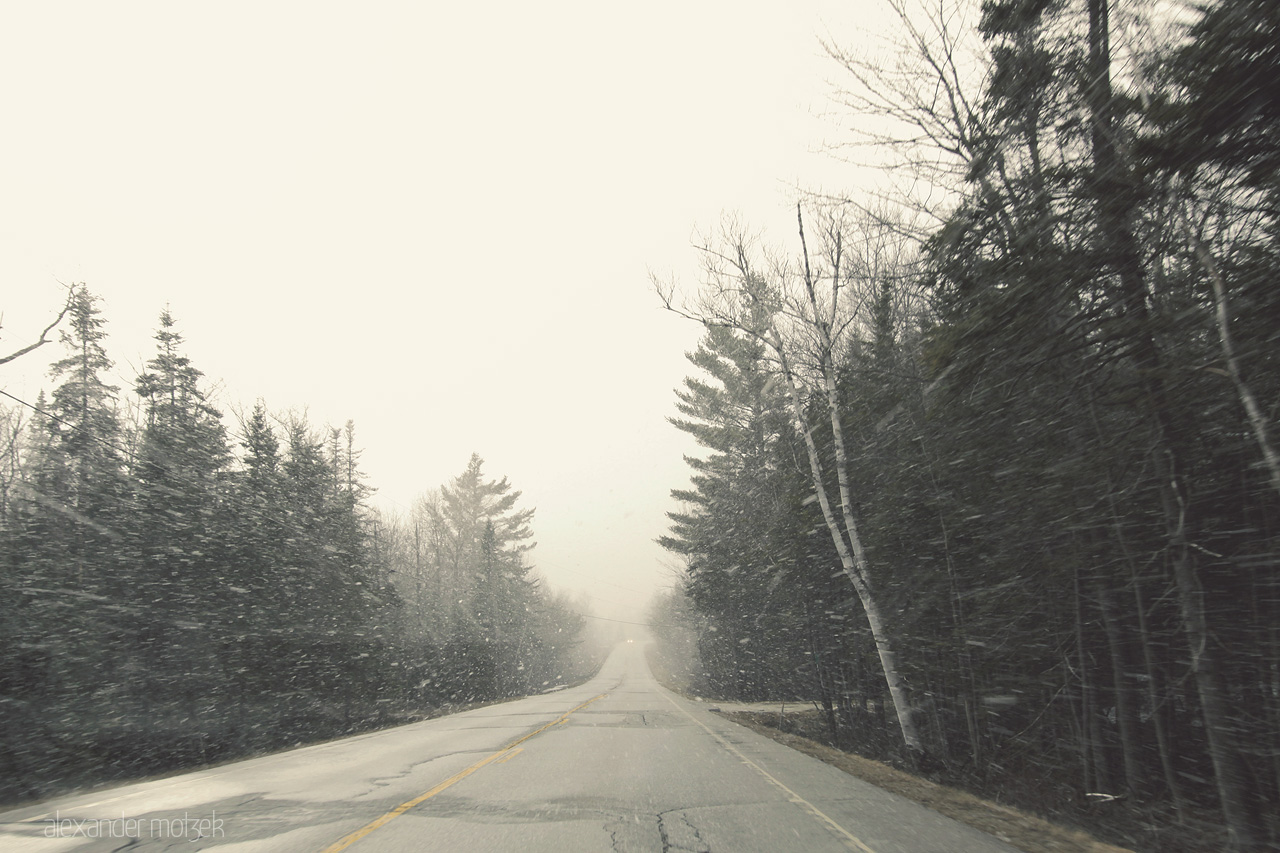 Snowy Vermont Foto von Verschneite Straße in Vermont
