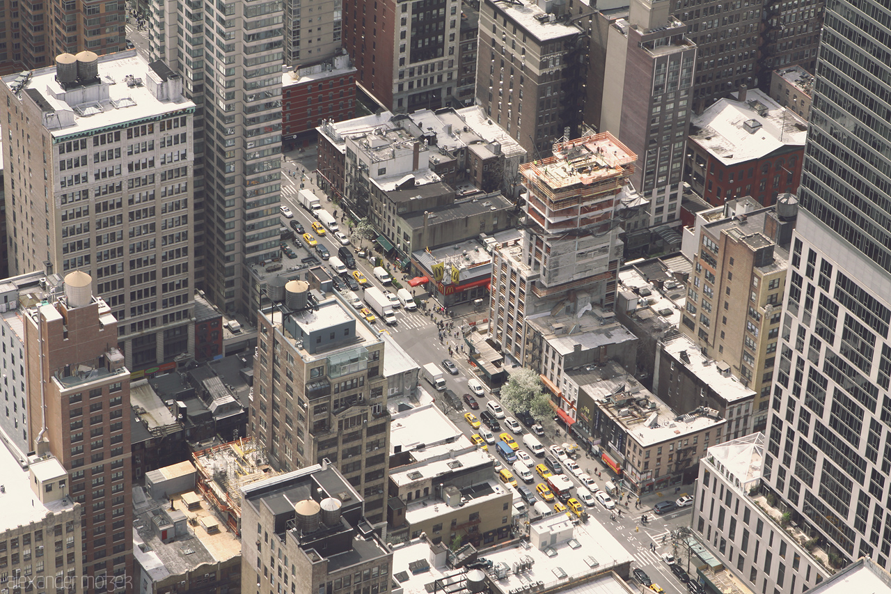 New York City Foto von Vogelperspektive auf New Yorks Strassen