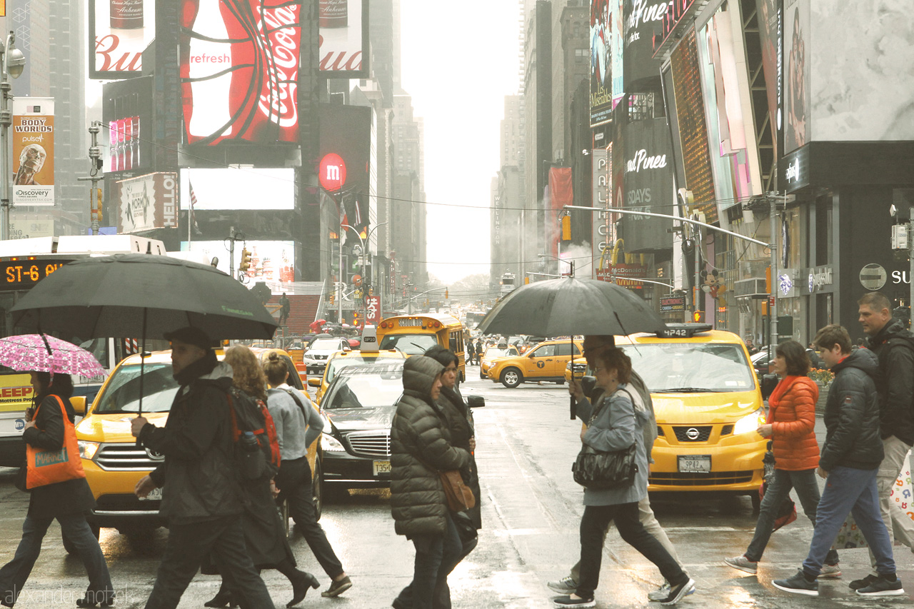 Times Square Crossing Foto von Zebra Streifen am Times Square