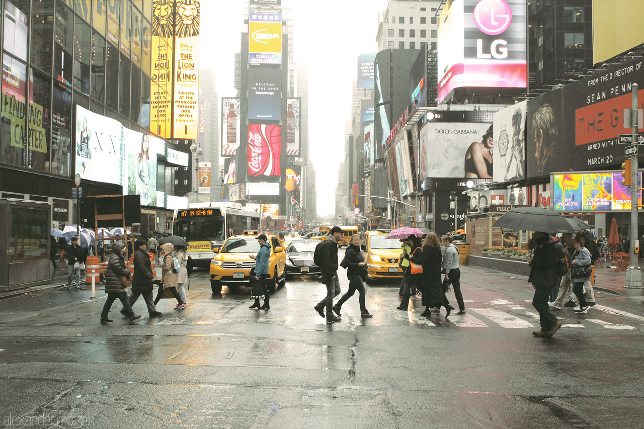 Times Square Crossing Foto von Zebra Streifen am Times Square